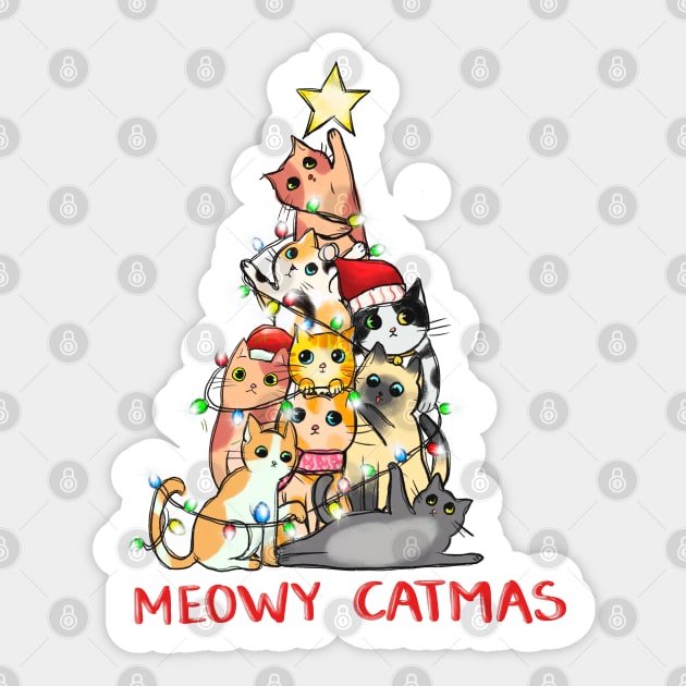 Meowy Catmas Sticker by Erin Decker Creative